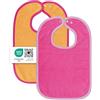 Wörner Südfrottier Wörner - Set da 2 Bavaglini Neonato Cotone - Bavaglini Neonata - Misura regolabile con Bottoni, certificati Ökotex - Spugna 100% Cotone - Rosa Arancio