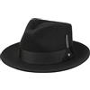 Stetson Cappello in Lana Burdock Fedora Donna/Uomo - Outdoor di Feltro da Pioggia con Nastro Grosgrain Autunno/Inverno - XL (60-61 cm) Nero