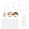 XSEXO Piatto da torta, 5 Tier Cake Board con 15 pcs Cake Supports, Alzata per torta, Piastre di separazione della torta per la torta a più livelli della festa di compleanno del matrimonio