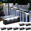 Solpex Lampade solari per esterni, 8 pezzi, luce bianca per scale, luci solari impermeabili, illuminazione a LED per scale esterne, decorazione (nero)