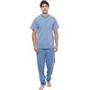 GARY Made in Italy Pigiama Uomo 2 Pezzi Abbigliamento Notte Taglie Grandi CALIBRATE CONFORMATA Over Size Grandi Dimensioni con Bottoni in Cotone R60004 (58, Blu Acciaio)