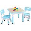 FUNLIO Tavolino con 2 Sedie per Bambini, Tavolino e Sedie per Bambini Regolabili in Altezza per Età 3-8 Anni, Tavolo Bambini per Arti Facile da Pulire, Approvato CPC e CE (3 pezzi) - blu