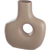 Casablanca modernes Design Casablanca - Vaso decorativo in alluminio, impermeabile, per soggiorno, autunno, decorazione di Natale, regalo di compleanno, colore: beige e marrone, altezza 30 cm