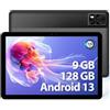 DOOGEE T10E Tablet Android 13, 10.1 HD Display Tablet 10 Pollici, 9GB +128GB(TF 1TB), Octa-Core, 4G LTE Dual SIM | 5G WiFi | 6580mAh | Bluetooth 5.0 | 1280 * 800 | 5MP+8MP | GPS