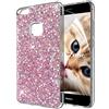 OKZone Cover Huawei P10 Lite, Custodia Lucciante con Brillantini Glitters Ultra Sottile Design Case Cover di Alta qualità in Silicone TPU Bumper Protezione Cover per Huawei P10 Lite (Rosa)