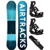 Airtracks Snowboard Set Tavola Blue Drifter Wide Hybrid Rocker Uomo 155 - Attacchi Master L - SB Bag