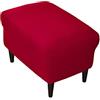 Highdi Copri Pouf Rettangolare Elasticizzato, Tinta Unita Spandex Copertura Dell'Ottomano Moderna Copri Poggiapiedi Poltrona per Soggiorno, Morbido Lavabile Fodere per Sgabello (Rosso Bordeaux,XL)