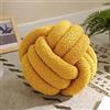 Yokawe Cuscino a Forma di Palla con Nodo - Cuscino Rotondo Decorativo da 9 Pollici Cuscino in Velluto Intrecciato a Mano Decorazione della Stanza per Soggiorno Camera da Letto Giallo 9