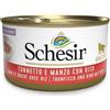 Schesir Tonnetto Con Manzo E Riso Cibo Umido Gatti Adulti Lattina 85g