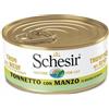 Schesir Tonnetto Con Manzo In Brodo Di Pesce Cibo Umido Gatti Adulti Lattina 70g