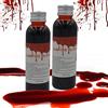 Jingyukj Sangue Finto,Sangue Fresco Artificiale,Halloween Cicatrice della ferita dei Cosmetici di Zombie vampiri Fake Blood 2x60 ml fantasia viso corpo vernice olio costume Lavabile Sangue Finto Set Trucco