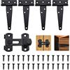 LYTIVAGEN 5 Pezzi Cerniere a T per Cancello, Cerniere Zincate per Carichi, Cerniere per Porte in Legno a Forma di T in Acciaio inossidabile, Antica Chiusura Scorrevole per Porte Giardini Fienili