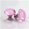 QINGHEC 6 pomelli per cassetti in cristallo rosa pallido, porte a diamante, maniglie per armadi in vetro, pomello rosa per guardaroba con vite