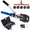 AMZCNC Pinza pressa idraulica professionale con ganasce a pressare, profilo a V 12-15-18-22-28 Set di utensili per pressare, per tubi in rame, tubo in acciaio C e tubi in acciaio inox.
