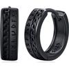 Odinstone Orecchini Uomo Cerchio Orecchino Vichinghi Uomo Argento 925 Nero Celtico Viking Rune Orecchini Gioielli Nordici per Donna Ipoallergenico Orecchino