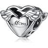 Annmors Donna Ciondolo Ali d Angelo e Mamma Argento 925 Colgantes per Charm Bracciale