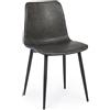 Set di 2 sedie KYRA similpelle antracite e gambe nere