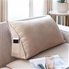 OBTUSS Cuscino triangolare da lettura, per divano e TV, 60 x 35 x 20 cm, cuscino per schienale di divano letto, con fodera rimovibile e lavabile