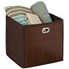 Relaxdays Contenitore Portaoggetti in bambù, Scatola Alta da Bagno, Quadrata, HLP 31 x 31 x 31 cm, Pieghevole, Marrone