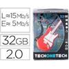 GielleService Pendrive TechOneTech Guitar Red One Memoria USB 2.0 32 GB TEC5140-32