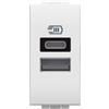 Bticino Spa Caricatore USB Tipo A e C 5 Vdc 1mod.Bianco Livinglight Bticino N4191AC
