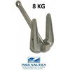 Inox Nautica ANCORA HALL ZINCATA 8 KG PER FONDI SABBIOSI BARCA SABBIA ANCORAGGIO ORMEGGIO
