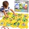 Pipihome Carrello Elettrico Assemblato Fai-Da-Te, Set da Gioco Educativo per Auto con Pista Puzzle, Piste Puzzle con Veicoli, Set da Gioco con Pista Puzzle per Ragazzi e Ragazze di 3+ Anni (Dinosauro)