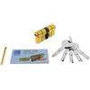 TESA T75D3040L Cilindro europeo T70, 30 x 40 mm, finitura ottone, per serrature a profilo europeo
