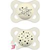 BAMED BABY ITALIA Srl MAM SUCCHIETTO ORIGINAL NIGHT 2-6 MESI SILICONE NEUTRO 2 PEZZI