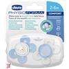 CHICCO (ARTSANA SPA) CHICCO SUCCHIETTO COMFORT BOY SILICONE 2-6 MESI 2 PEZZI