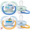 PHILIPS SPA AVENT ULTRA AIR SUCCHIETTO MAMA/BOAT MASCHIO 0-6 MESI 2 PEZZI