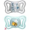 CHICCO (ARTSANA SPA) CHICCO SUCCHIETTO LIGHT AZZURRO SILICONE 2-6M 2 PEZZI