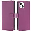 TQIAHF Cover per iPhone 13 / iPhone 14, Custodia a Libro in Pelle con Porta Carte Magnetica, Libretto Portafoglio Flip Case Antiurto, Viola Scuro