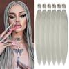 YDDM Capelli Per Treccine Africane Grigio Extension Treccine Texture Yaki Easy Install per Principianti 26 Pollici 6 Pezzi Capelli Leggeri e Naturali per Box Braids, Twist e Crochet