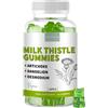 ASPERILLEN Cardo Mariano, Carciofo, Tarassaco e Desmodio in Gommose Gusto Mela - Detox Fegato, Digestione, Depurazione con 80% di Silimarina - Cardo Mariano Gummies - Vegano, Senza Glutine, Senza OGM, 60 Unità