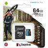 GielleService Scheda Memoria Kingston Micro SDXC Scheda 64 GB UHS-I U3 V30 Classe 10