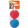 Nerf Dog (2-Pack) Soccer Squeak Palla Giocattolo per Cani, Rosso/Blu, Small