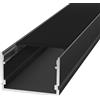 Profilo Lineare XL in Alluminio Nero per 1-2 Strisce LED da 1m e 2m Variante Lunghezza Profilo 1 metro