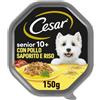 Cesar Senior Pollo 10+ Cibo per Cane con Pollo Saporito e Riso, 150 g, 14 Vaschette