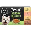 Cesar Selezioni dell'Orto 6 x 4 x 150 g Pollo, Manzo, pollame e Tacchino con Verdure e Riso, bocconcini in paté (Confezione da 24)
