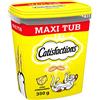 Catisfactions Snack per gatto, Formato Scorta 700g al gusto Formaggio, 2 Maxi Tub da 350gr ciascuno