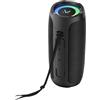 MAJESTIC FLASH - Speaker Bluetooth luci led multicolore, Ingressi USB/MicroSD/AUX, batteria ricaricabile, Funzione TWS, Nero