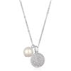 Elli Collana Donne Ciondolo Placchetta Colore Argento con Perle Sintetiche e Cristalli
