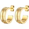 Elli Orecchini Donne Creoli Orrecchini a Perno Chunky Tendenza Colore Oro