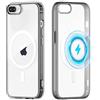 Yoedge Magnetica Cover per iPhone 8 Plus / 7 Plus Compatibile con MagSafe 5,5, Trasparente Custodia con Magneti Sottile Morbida Silicone TPU e PC Back Antiurto Protettiva Case per iPhone 7 Plus, Nero