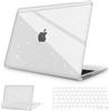 NPUOLS Custodia Protettiva Compatibile con MacBook Air 13,6 Pollici 2025-2022 M4 M3 M2 A3240 A3113 A2681, Cristallo Anti-ingiallimento Rigide Protection Cover e UE Tastiera Cover, Glitter