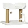 PawHut Torre per Gatti max 5kg in Truciolato con Tiragraffi e Palline Giocattolo, 48x38x42 cm, Giallo e Bianco|Aosom