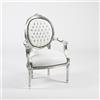 Way Home Store Poltrona Barocco Medaglione Silver e Bianca 60 x 65 x 90 cm