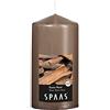 Spaas Candela cilindrica profumata 80/150 mm, 65 Ore, Legno Esotico