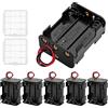 KUOQIY 6 Pezzi 6x1.5V AA Supporto Batteria, KUOQIY 9V Portabatteria con Cavi, AA Battery Holder, con Custodia Batteria in Plastica
